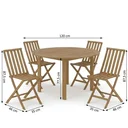 Ver imagem 3 de Conjunto Mesa com 4 Cadeiras de Madeira Maciça Dobráveis para Jardim e Varanda Yescasa Aster