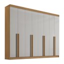 Ver imagem 4 de Guarda-Roupa Casal 100% MDF 8 Portas 8 Gavetas Império Cinamomo/Off White