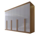 Ver imagem 3 de Guarda-Roupa Casal 100% MDF 8 Portas 8 Gavetas Império Cinamomo/Off White