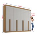 Ver imagem 5 de Guarda-Roupa Casal 100% MDF 8 Portas 8 Gavetas Império Cinamomo/Off White