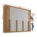 Ver imagem 5 de Guarda-Roupa Casal 100% MDF 8 Portas 8 Gavetas Imperio Ripado Cinamomo/Off White