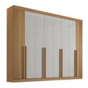 Ver imagem 4 de Guarda-Roupa Casal 100% MDF 8 Portas 8 Gavetas Imperio Ripado Cinamomo/Off White
