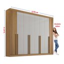 Ver imagem 6 de Guarda-Roupa Casal 100% MDF 8 Portas 8 Gavetas Imperio Ripado Cinamomo/Off White