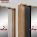 Ver imagem 7 de Guarda Roupa Casal com Espelho 3 Portas de Correr e 4 Gavetas Moema Amêndola Touch/Nude-Preto Prime Marrom/Tx