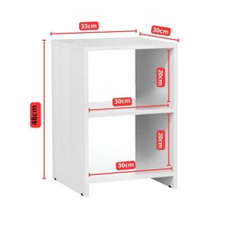Mesa de Cabeceira 2 Prateleiras Dubai Off White/freijó - 5