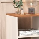 Ver imagem 2 de Mesa de Cabeceira 2 Prateleiras Dubai Off White/freijó