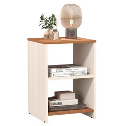 Mesa de Cabeceira 2 Prateleiras Dubai Off White/freijó - 4