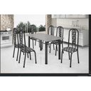 Ver imagem 1 de Conjunto Mesa Tubular com 6 Cadeiras Atenas Prata/Tubos Martelado/Estofados Mosaico Branco Pre