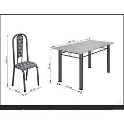 Conjunto Mesa Tubular com 6 Cadeiras Atenas - 3