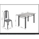 Ver imagem 3 de Conjunto Mesa Tubular com 6 Cadeiras Atenas Prata/Tubos Martelado/Estofados Mosaico Branco Pre