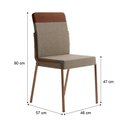 Ver imagem 2 de Conjunto 2 Cadeiras de Jantar Duo 1739 Carraro Areia/caramelo/rose