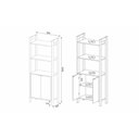 Ver imagem 5 de Estante Escritório Com 2 Portas Cr25004 Branca/Nogal