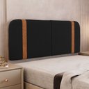 Ver imagem 1 de Cabeceira Painel Orgânico Cama Box Casal Padrão Flay 140cm Dobrável Bouclé Preto - Desk Design