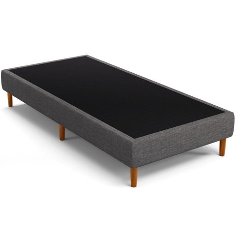 Base para Cama Box Solteiro 88cm Sleep W01 Linho Cinza Escuro - Lyam Decor