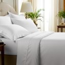 Ver imagem 2 de Jogo de Lençol Queen 4 Peças 400 Fios Algodão Bella Enxovais Branco