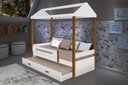 Ver imagem 2 de Cama Casa Sara Branca com Cama Auxiliar com 2 Colchões