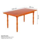 Ver imagem 2 de Mesa Retangular 160x80 06 Cadeiras Madeira Macica Pes Torneados Marjori - Mel Brilho