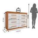 Ver imagem 3 de Cômoda para Quarto 8 Gavetas Elegance Marrom/Freijó/Off-White