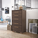 Ver imagem 1 de Cômoda 5 Gavetas 104,5 x 55 cm Primacy Marrom/Capuccino Wood