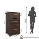 Ver imagem 3 de Cômoda 5 Gavetas 104,5 x 55 cm Primacy Marrom/Capuccino Wood