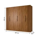 Ver imagem 3 de Guarda Roupa Casal Ripado 6 Portas e 6 Gavetas 267 x 230cm Atrice Nogueira Touch