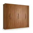 Ver imagem 2 de Guarda Roupa Casal Ripado 6 Portas e 6 Gavetas 267 x 230cm Atrice Nogueira Touch