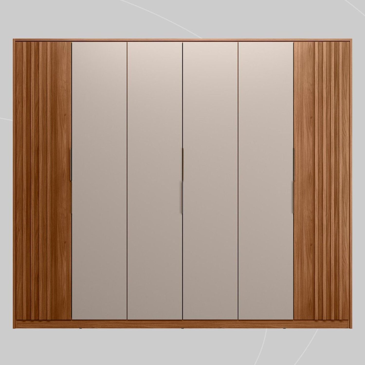 Guarda Roupa Casal Ripado 6 Portas e 6 Gavetas 267 x 230cm Atrice