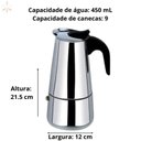 Ver imagem 3 de Cafeteira Expresso Italiano 9 Xícaras Aço Inoxidável
