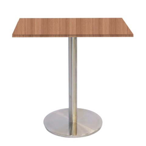 Mesa Bistrô Beta 112,50 Cm (alt) Disco Redondo Tampo Mdp Quadrado 80 Cm (larg) X 2,50 Cm (alt) Noce
