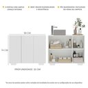 Ver imagem 3 de Gabinete Banheiro 3 Portas 90cm Multimóveis V5031 Branco