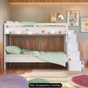 Ver mais imagens de Beliche Infantil com Escada Nichos e Gavetas Infix C06 Branco - Mpozenato
