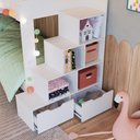Ver imagem 7 de Beliche Infantil com Escada Nichos e Gavetas Infix C06 Branco - Mpozenato