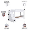 Ver imagem 3 de Beliche Infantil com Escada Nichos e Gavetas Infix C06 Branco - Mpozenato