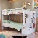Ver imagem 2 de Beliche Infantil com Escada Nichos e Gavetas Infix C06 Branco - Mpozenato
