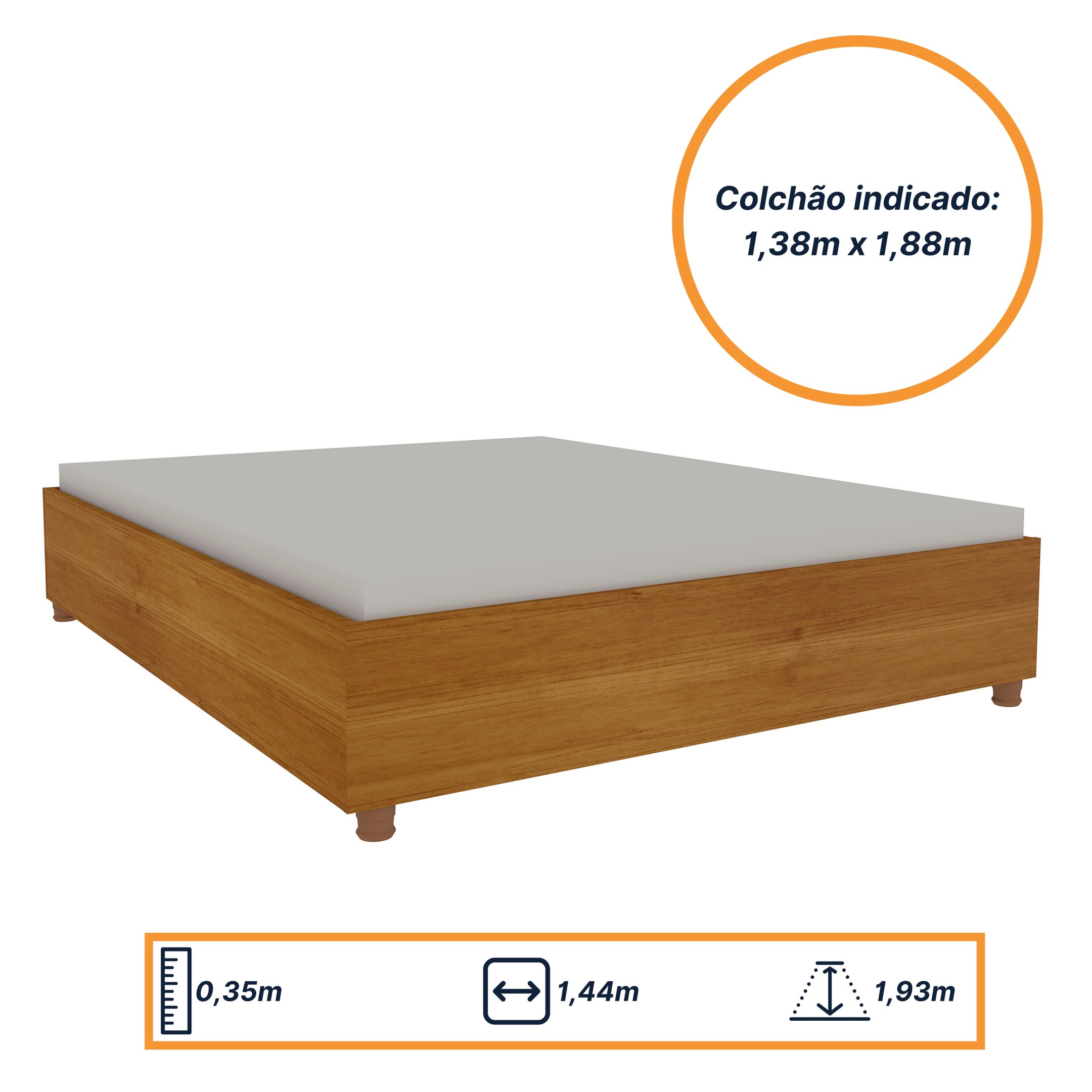 Cama Casal Mônaco com Cabeceira Extensível e 2 Mesas de Cabeceiras Tcil Móveis - 4