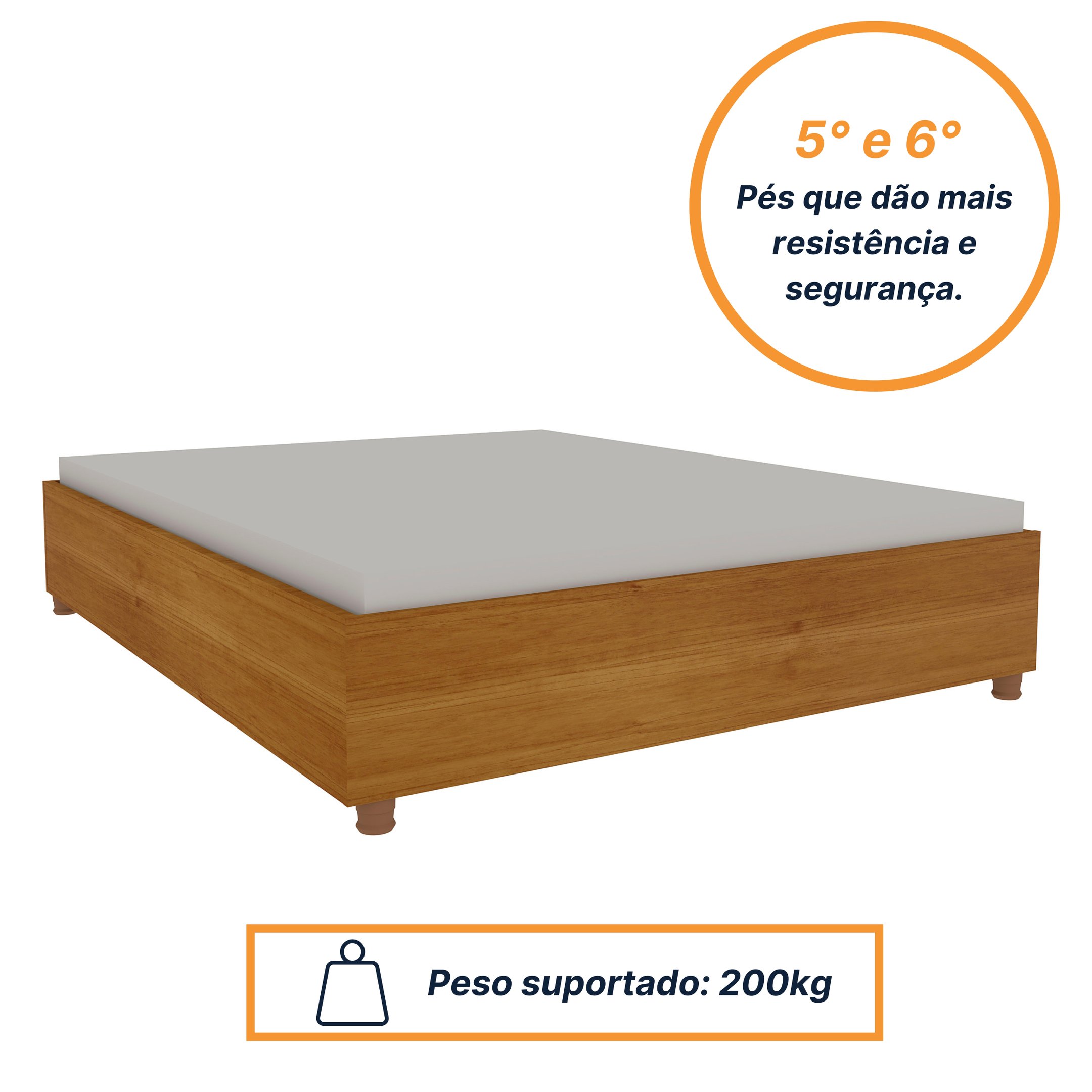 Cama Casal Mônaco com Cabeceira Extensível e 2 Mesas de Cabeceiras Tcil Móveis - 5