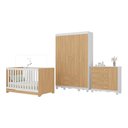 Ver imagem 2 de Quarto de Bebê Completo com Berço Americano 3 em 1 Dengo Multimóveis Mp4584 Branco/madeirado