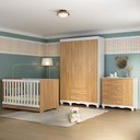 Ver imagem 1 de Quarto de Bebê Completo com Berço Americano 3 em 1 Dengo Multimóveis Mp4584 Branco/madeirado