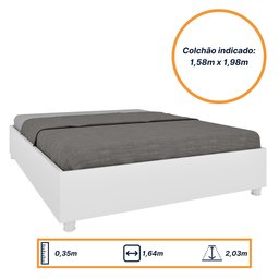 Cama Box Casal Queen 203cmx164cm Mônaco com Cabeceira Extensivel e 2 Mesas de Cabeceiras - 4