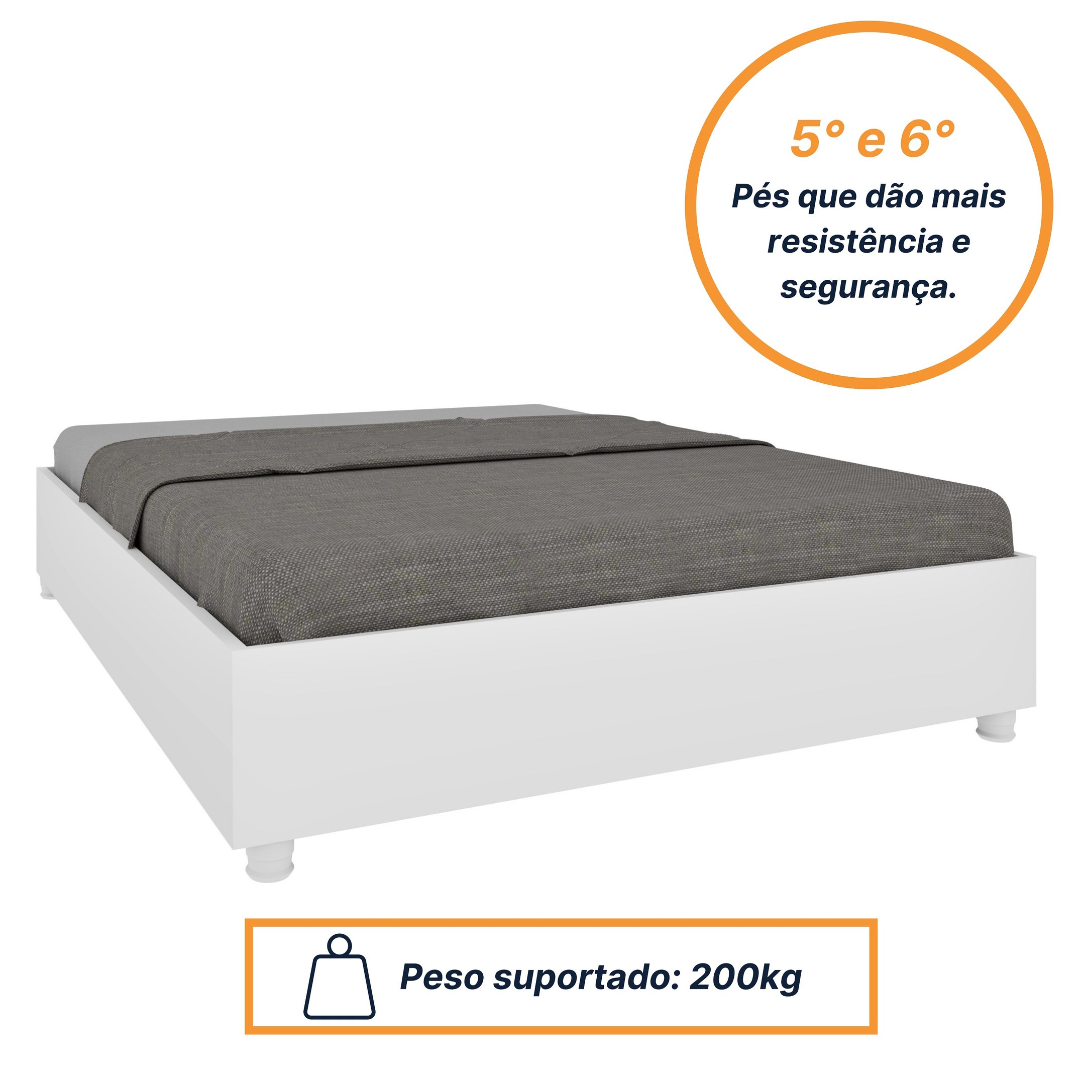 Cama Box Casal Queen 203cmx164cm Mônaco com Cabeceira Extensivel e 2 Mesas de Cabeceiras   - 5