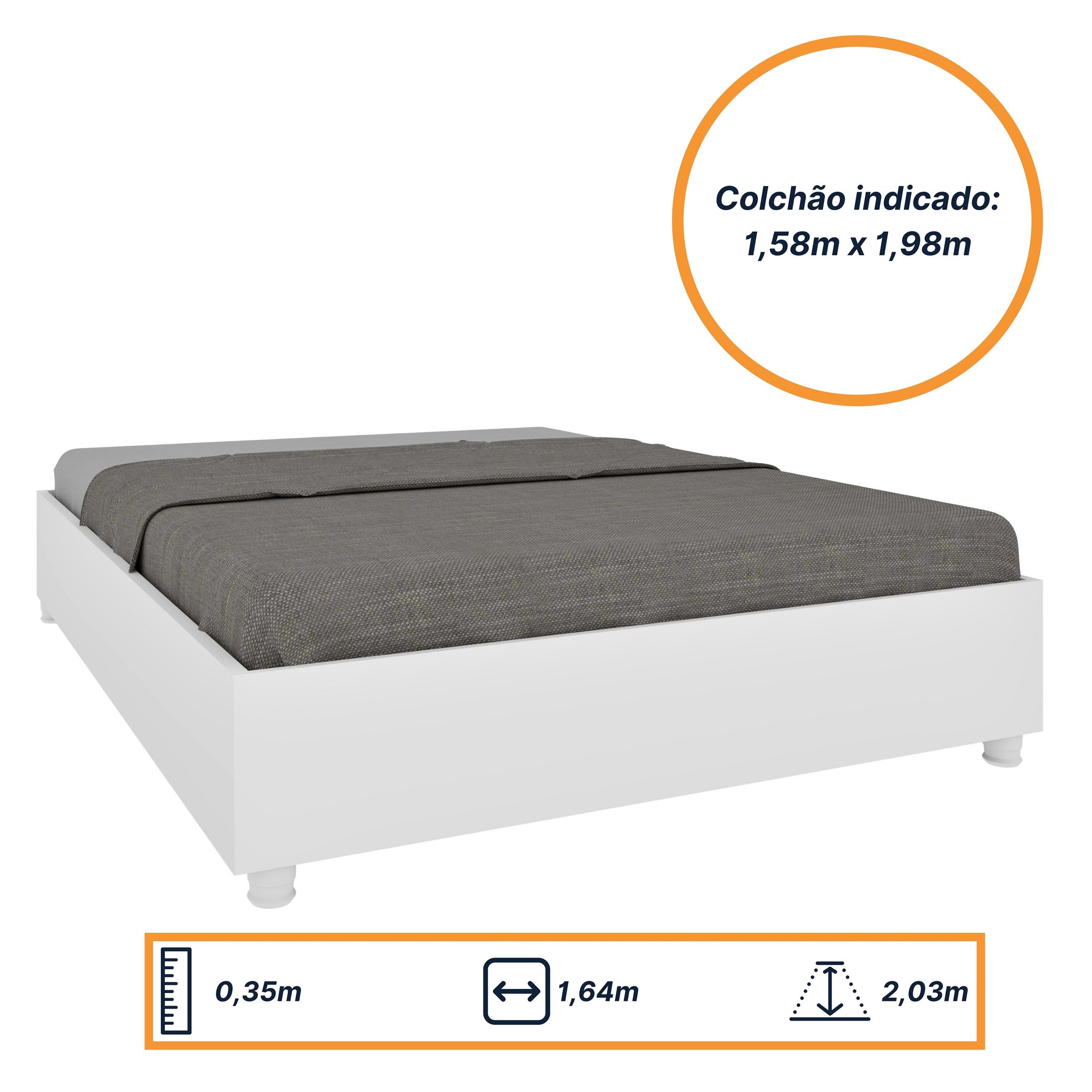 Cama Box Casal Queen 203cmx164cm Mônaco com Cabeceira Extensivel e 2 Mesas de Cabeceiras   - 4