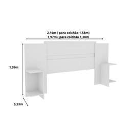 Cama Box Casal Queen 203cmx164cm Mônaco com Cabeceira Extensivel e 2 Mesas de Cabeceiras - 3