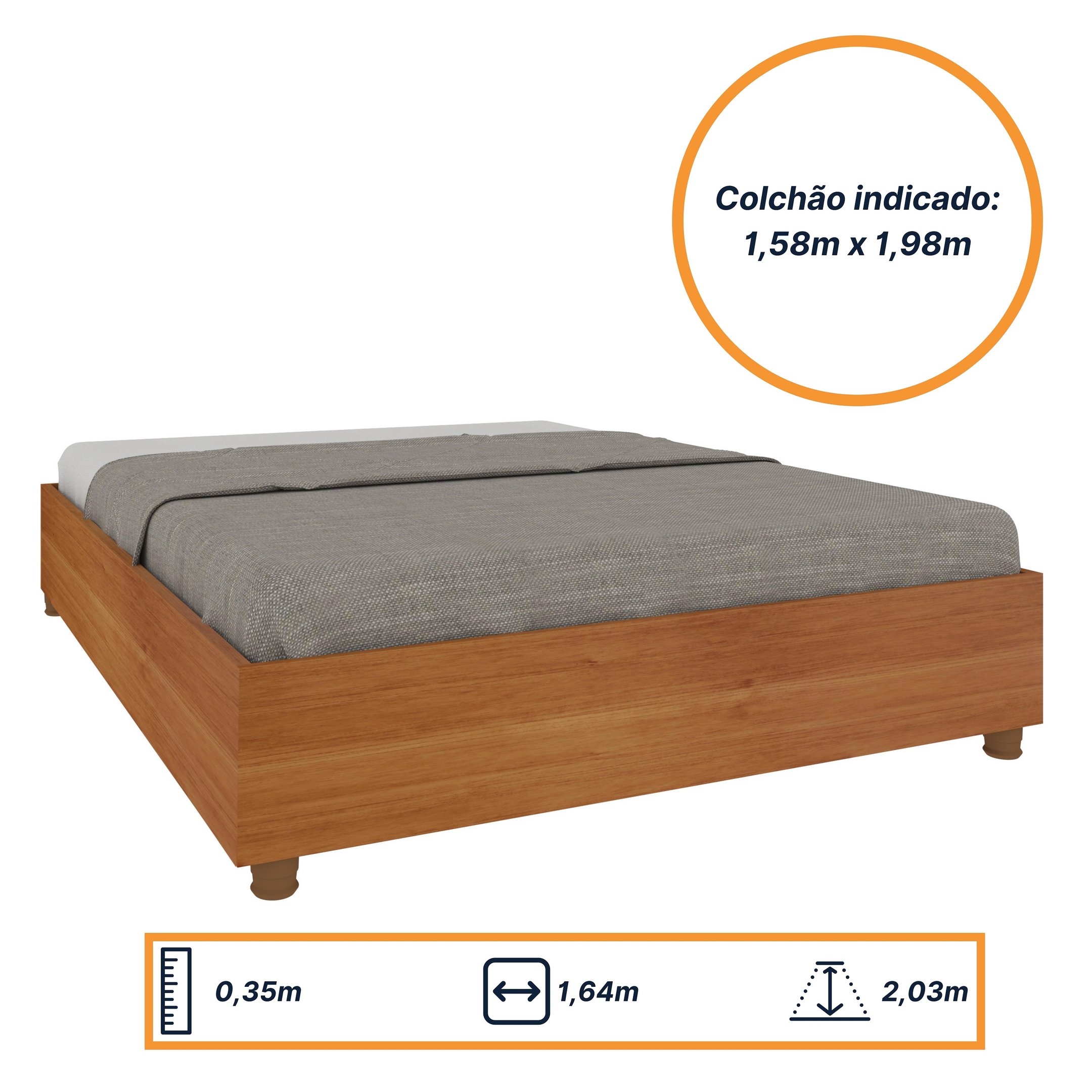 Cama Box Casal Queen 203cmx164cm Mônaco com Cabeceira Extensivel e 2 Mesas de Cabeceiras - 4