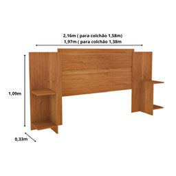 Cama Box Casal Queen 203cmx164cm Mônaco com Cabeceira Extensivel e 2 Mesas de Cabeceiras - 3