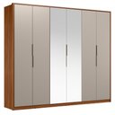 Ver imagem 2 de Guarda Roupa Casal com Espelho 6 Portas e 6 Gavetas Atrice 267 x 230cm Nude Prime/Nogueira Touch