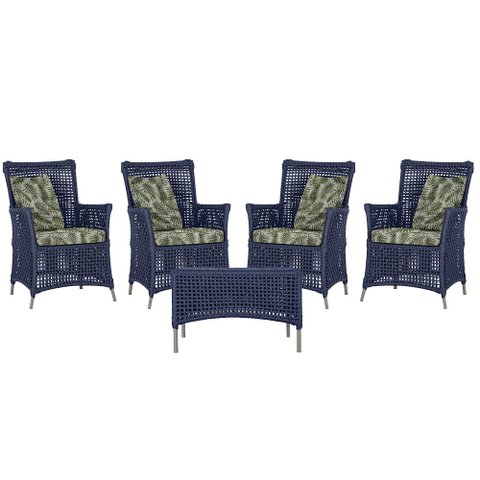 4 Poltronas e 1 Mesa Igapó em Alumínio Pintura Fendi Corda Náutica Estofado 5