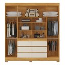 Ver imagem 4 de Guarda-Roupa Casal com Espelho Cadis Marrom/Cinamon/Off-White