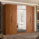 Ver imagem 1 de Guarda Roupa Casal Atrice 6 Portas com 2 Portas Ripado com 2 Portas em Espelho