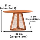 Ver imagem 2 de Mesa de Jantar Coss Ozki 130 Cm Madeira Eucalipto Cedro Redonda Corda Redonda Rami