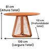 Mesa de Jantar Coss Ozki 130 Cm Madeira Eucalipto Cedro Redonda Corda Redonda Rami - 2